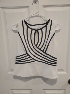 Jr nites Petites by caliendo Black White Top Size 10P